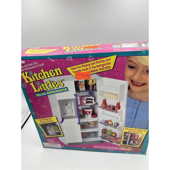 Vintage Tyco Kitchen Littles Deluxe Refrigerator Set Brand New - Picture 12 of 13
